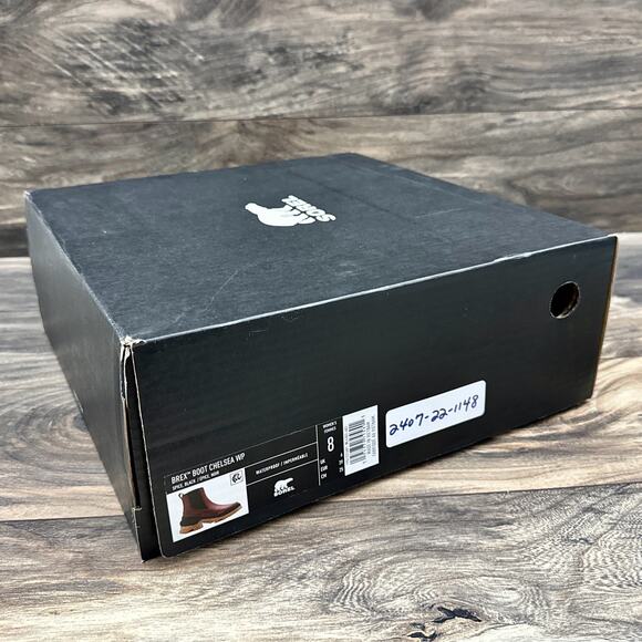 NIB Sorel BREX 8M Chelsea Leather Boots Booties Waterproof Grippy Spice Black - Picture 12 of 12